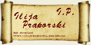 Ilija Praporski vizit kartica